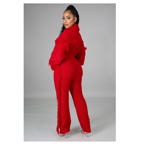 CHRISTMAS KNIT FRINGE SWEATER SET - Picture 3 of 4